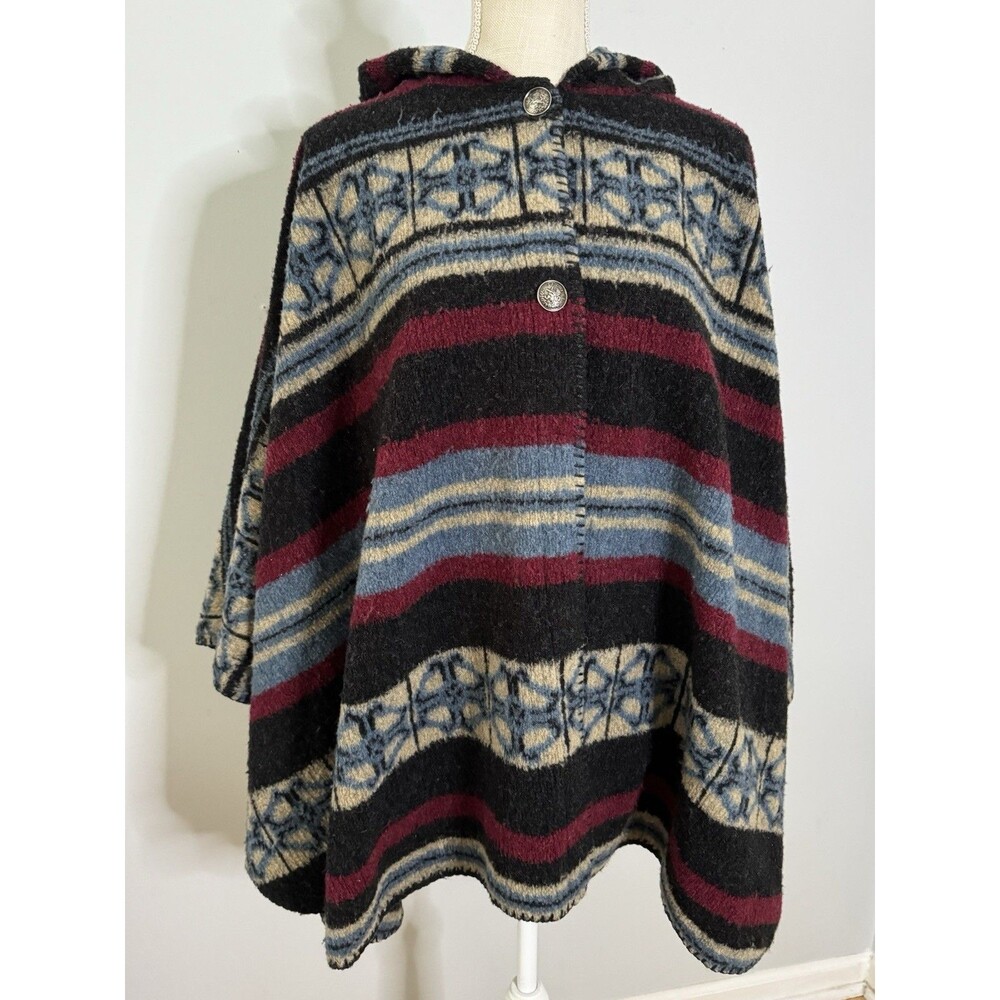 The Vermont Country Store Wool Blend Poncho Women’s Size XL/2X Made In USA Vtg